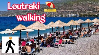 LOUTRAKI BEACH WALKING 2023 [upl. by Ahsian]