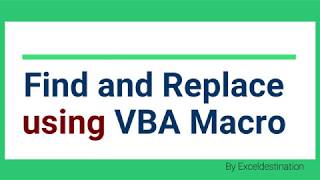 Find and Replace Multiple Values in Excel using VBA Macro [upl. by Danella30]