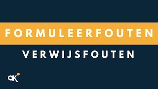 Formuleerfouten verwijsfouten [upl. by Chlo]