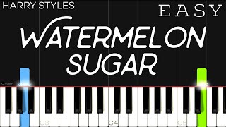 Harry Styles  Watermelon Sugar  EASY Piano Tutorial [upl. by Harifaz673]