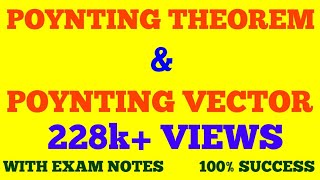 POYNTING THEOREM AND POYNTING VECTOR  POYNTING THEOREM  POYNTING VECTOR  WITH EXAM NOTES [upl. by Macrae]