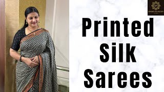 Printed Silk Sarees  SamathaReddyStudio [upl. by Nylirrehs]