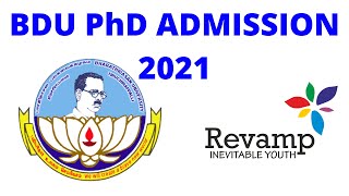 Bharathidasan University  PhD Admission  BDU  Revamp Ed [upl. by Eniarral]