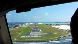 Landing from cockpit in MALE airport Maldives [upl. by Ardekan121]