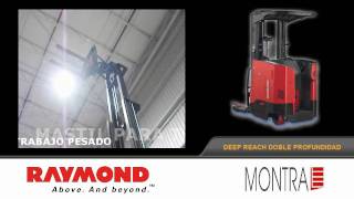 Montacargas Raymond Forklift Deep Reach Doble Profundidad de Montra [upl. by Atsillac]