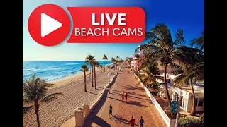 Live Beach Cam Hollywood Beach Broadwalk Florida [upl. by Vaasta]