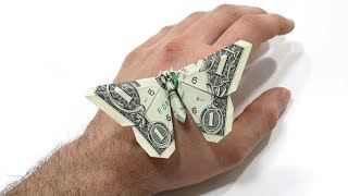 Origami Dollar bill Butterfly Michael LaFosse [upl. by Yellhsa255]