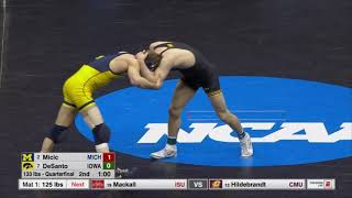 2019 NCAA Wrestling 133 lb Quarterfinal  2 Stevan Micic Mich vs 7 Austin DeSanto Iowa [upl. by Katerina965]