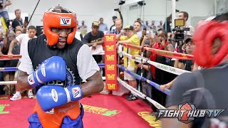 FLOYD MAYWEATHER SPARRING  SCHOOLS SPARRING PARTNERS PREPARING FOR NEXT FIGHT FULL VIDEO [upl. by Oika]