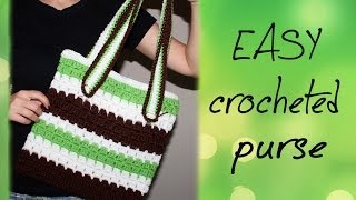 How To Crochet for Beginners  Easy Purse [upl. by Schug268]