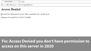 Fix Access Denied you dont have permission to access on this server [upl. by Leumel]