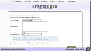 Framadate  Créer un sondage classique [upl. by Gilligan895]