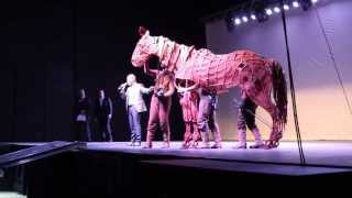 War Horse fullsize horse puppet stage show demonstration in Salt Lake City [upl. by Richmound]