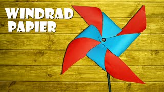 Windrad aus Papier selber basteln  How to make Paper Pinwheel [upl. by Olinad407]