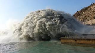 Largest Dam Spillway opening T4 Tarbela [upl. by Schilt]