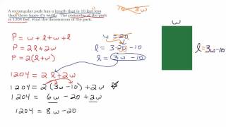 Find the Dimensions of a Rectangle Given the Perimeter [upl. by Giles]