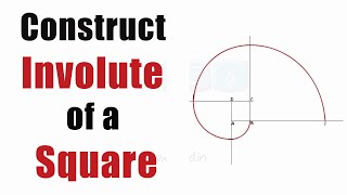 Draw An INVOLUTE of a SQUARE  Easy Steps  Engineering Curves  Engineering Drawing [upl. by Brockwell890]