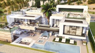 MODERN MEGA MANSION Luxury Millionaire Villa  No CC Sims 4 Speed Build [upl. by Asertal]