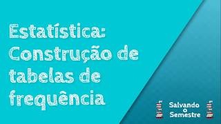 Como Montar Tabelas de Frequência  Estatística [upl. by Minnie]