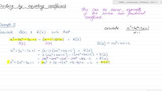 Polynomial division by equating coefficients [upl. by Nosremaj734]