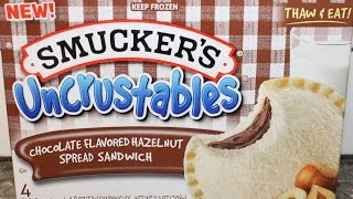 Smuckers Uncrustables Chocolate Flavored Hazelnut Review [upl. by Siahc]