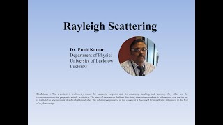 Rayleigh Scattering Scattering by bound electrons [upl. by Gennifer153]