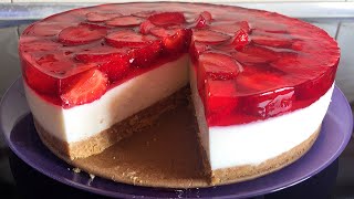 ЧИЗКЕЙК с клубникой🍓Творожный Торт Без Выпечки С Клубникой и Желе Cheesecake with strawberries [upl. by Seale]