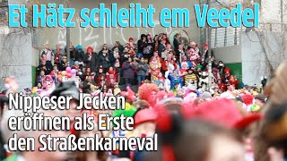 Köln Weiberfastnacht  Nippes eröffnet den Straßenkarneval auf dem Wilhelmplatz [upl. by Ynagoham]