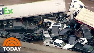 Ice Storm In Texas Leads To Deadly 100Car Pileup  TODAY [upl. by Alarick464]