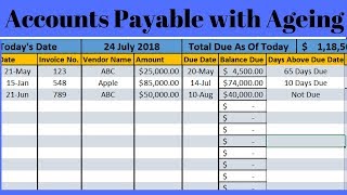 Accounts Payable with Aging in Excel [upl. by Isabeau725]