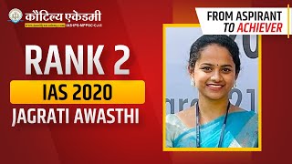 Jagrati Awasthi  Secured All India Rank 2 in UPSC 2020  Kauilya Academy [upl. by Ambros750]