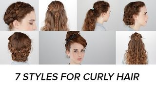 7 Easy Hairstyles For Curly Hair  Beauty Junkie [upl. by Arlo259]