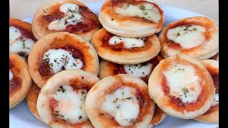 Como hacer MINI PIZZAS  pizzetas casera facil [upl. by Aimehs947]