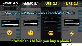 eMMC 45 Vs eMMC 51 Vs UFS 21 Vs UFS 31 Speed Test⚡ [upl. by Eessej]