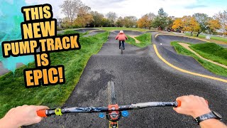 RIDING MTB ON THIS NEW PUMP TRACK IS EPIC  HEAVY TRICK SENDING [upl. by Evod]