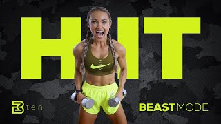 BEASTMODE HIGH INTENSITY  Dumbbell HIIT Cardio Workout  Day 10 [upl. by Manfred]