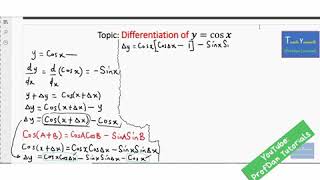 Differentiation of Y  cos x from first principle [upl. by Rolph]