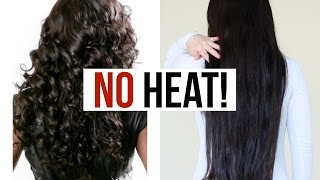 How To Straighten Hair WITHOUT HEAT MY Straight Hair Tutorial [upl. by Appledorf]