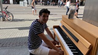 Yann Tiersen  Comptine Dun Autre Été Variations Street Piano Performance Karlsruhe [upl. by Oneida]