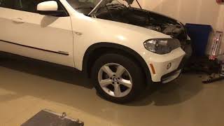 Bmw e70 x5 radiator replacement diy follow up [upl. by Akenat756]