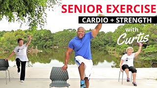 Senior fitness STRENGTH TRAINING  CARDIO CORE exercises for seniors  Balance workout for seniors [upl. by Nnylrats738]