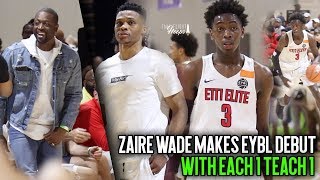 Russell Westbrook amp Dwyane Wade watch Zaire Wade Make Nike EYBL Debut with E1T1 [upl. by Eramat744]