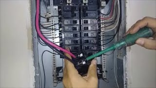 Install a new 240 Volt 50 Amp cable for Electrical Range  Part 3  Connection To Circuit Breaker [upl. by Fronnia]