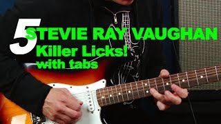 5 killer Stevie Ray Vaughan SRV licks with tabs and scales guitar lesson [upl. by Yvor865]