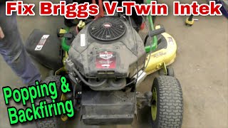 Briggs VTwin Intek Popping and Backfiring Fix It Camshaft Replacement [upl. by Noremac]