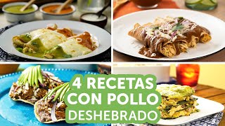 4 recetas con pollo deshebrado  Kiwilimón [upl. by Belamy]