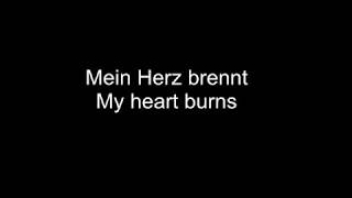 Rammstein Mein Herz Brennt Lyrics Eng [upl. by Tupler]