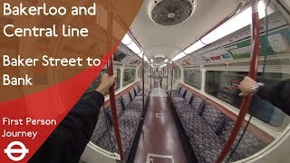 London Underground First Person Journey  Baker Street to Bank Via Oxford Circus [upl. by Goff]