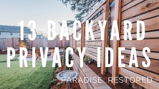 13 Backyard Privacy Ideas  Privacy Screens [upl. by Sharity948]