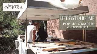 Replacing broken lift system and attaching the roof Pop Up Camper Mini Series EP 4 [upl. by Weissman]